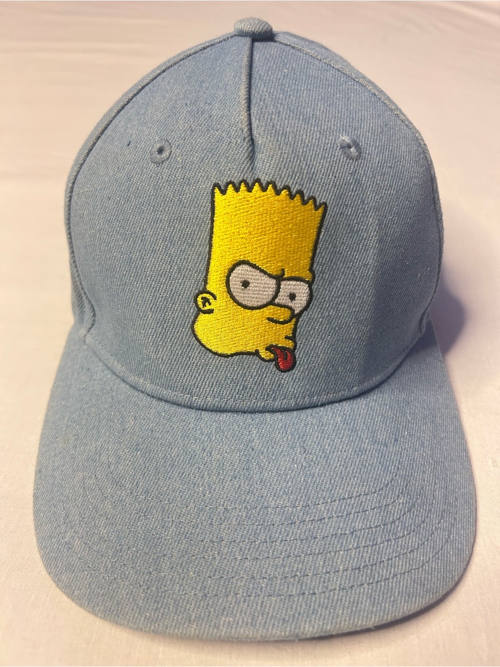 The Simpsons Bart Simpson Embroidered Dad Hat Blue Adjustable Cap